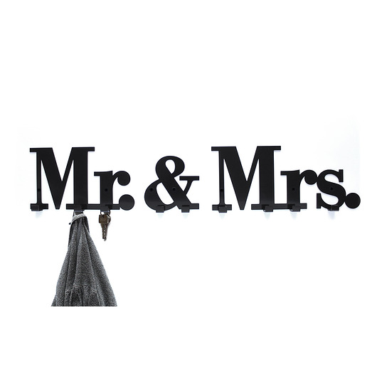 Wieszak z napisem Mr. & Mrs. nowoczesny DUŻY Bucha
