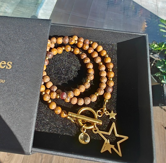 złote naszyjniki Klasyczny jaspis z gwiazdkami