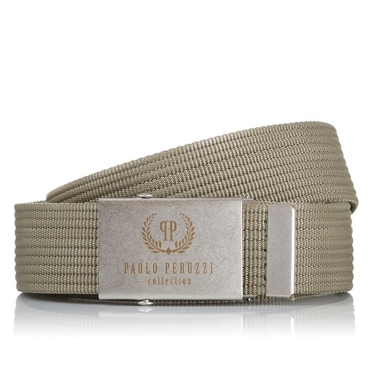 paski męskie PASEK MĘSKI PAOLO PERUZZI KHAKI PARCIANY PW-06-105 CM