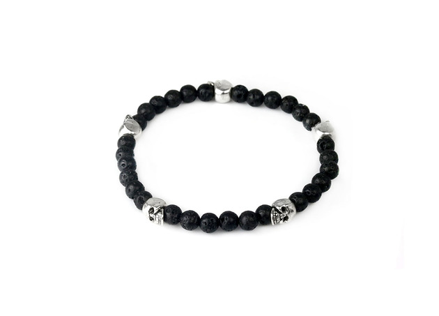 Bransoletka Męska Lawa czaszki Brazi Druse Jewelry