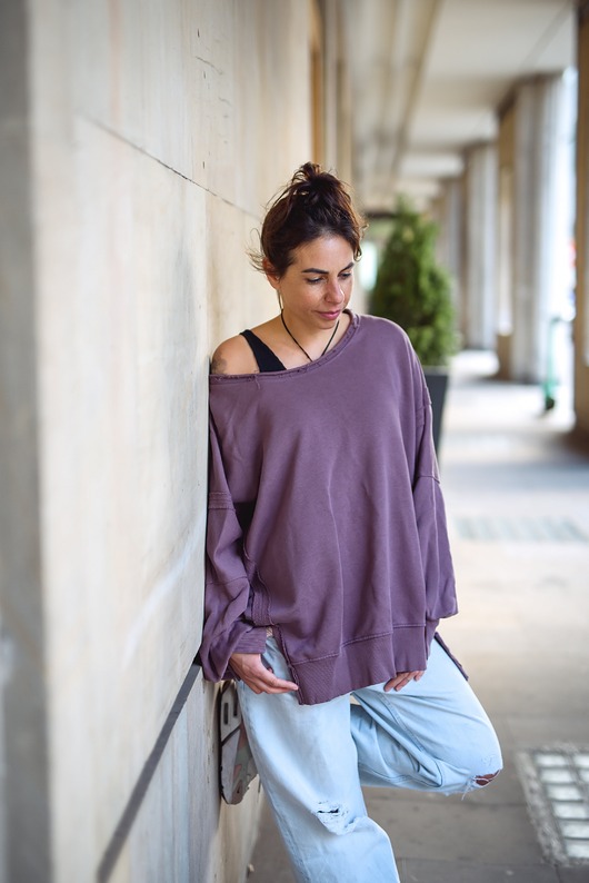 bluza bez kaptura damska Bluza Shuri Smoky Purple