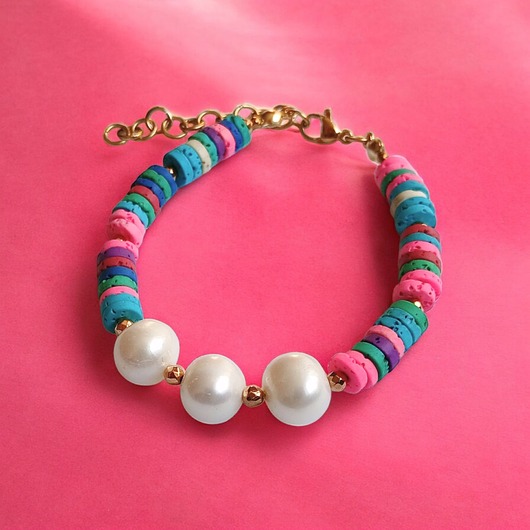 bransoletki z kamieni naturalnych SUMMER COLLECTION : bransoletka : PERŁY i lawa