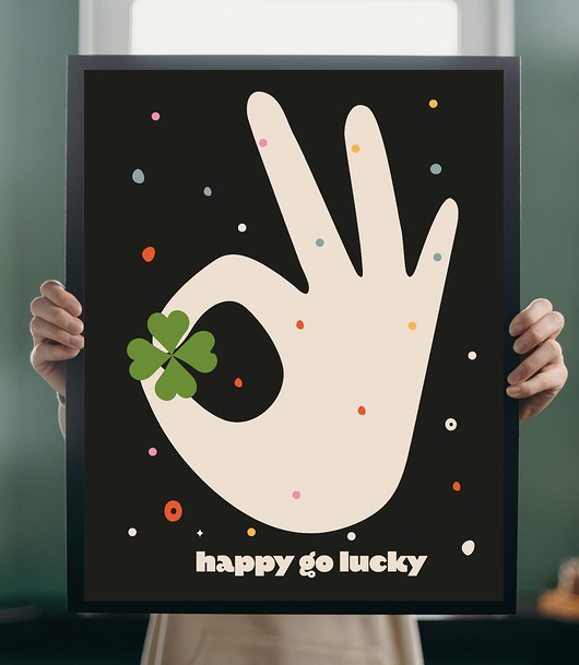 grafiki i ilustracje Plakat happy  30x40
