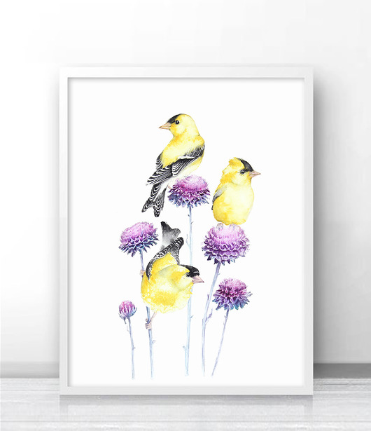 Szczygły  - plakat, reprodukcja 20x30cm Karolina Kijak