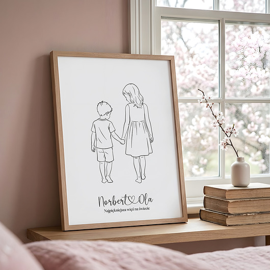 grafiki i ilustracje Plakat personalizowany Rodzeństwo - 001