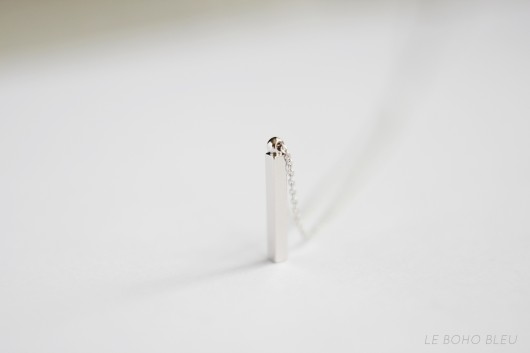 Rhodium Plated Square Stick Necklace Le Boho Bleu