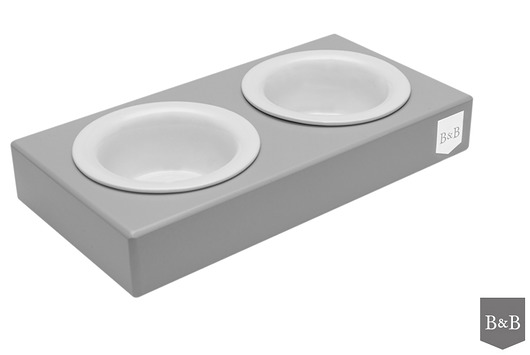 Miska dla psa Duo Ceramic Grey Bowl and Bone Republic