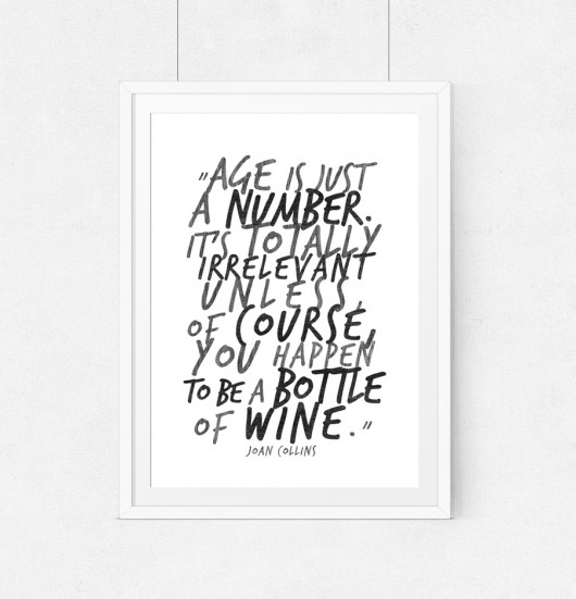 Plakat cytat Joan Collins - o winie - A3 wejustlikeprints