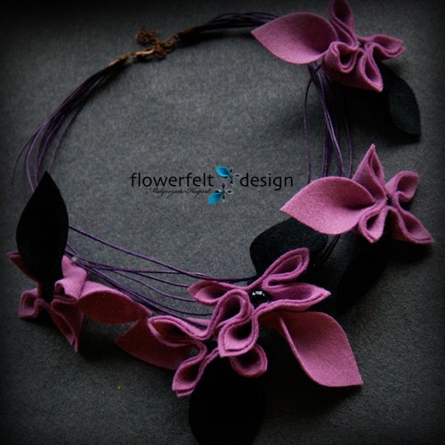 kwitnie wrzos -Biżuteria Autorska FlowerFelt Design