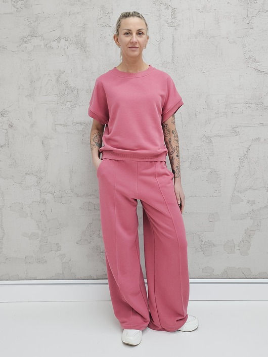 komplety damskie Chiara oversizowy komplet bezrękawnik i spodnie wide leg Malaga