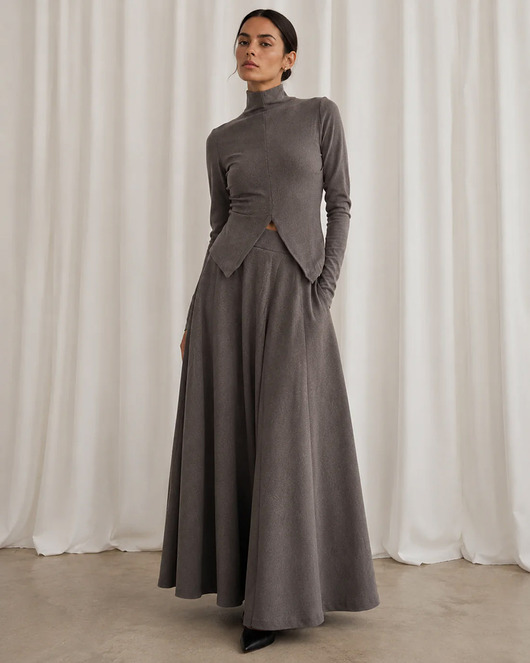 komplety damskie Komplet soft tailoring szary