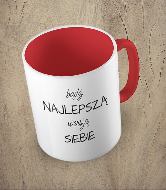 kubki Kolorowy kubek z hasłem BĄDŹ NAJLEPSZĄ WERSJĄ SIEBIE - mix kolorów