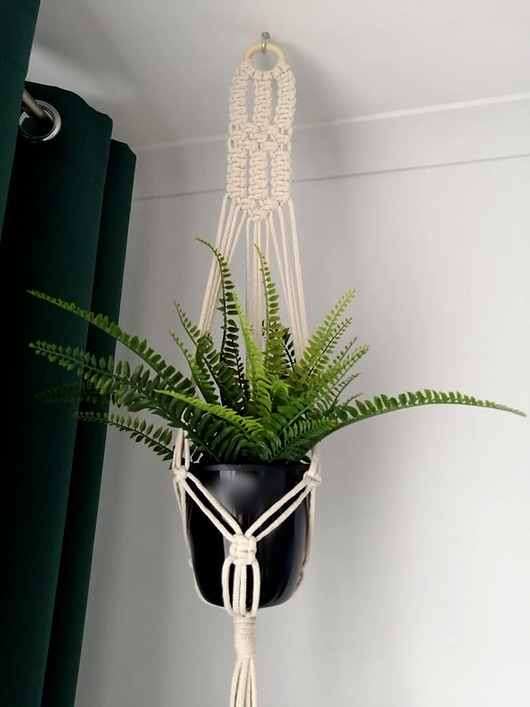 kwietniki Makrama kwietnik wiszący ecru