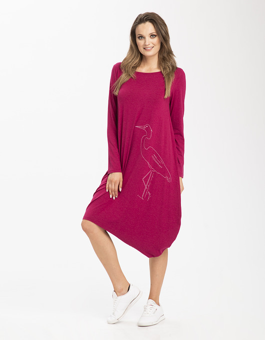 sukienki midi damskie Sukienka dzianinowaThresia Look różowa czapla