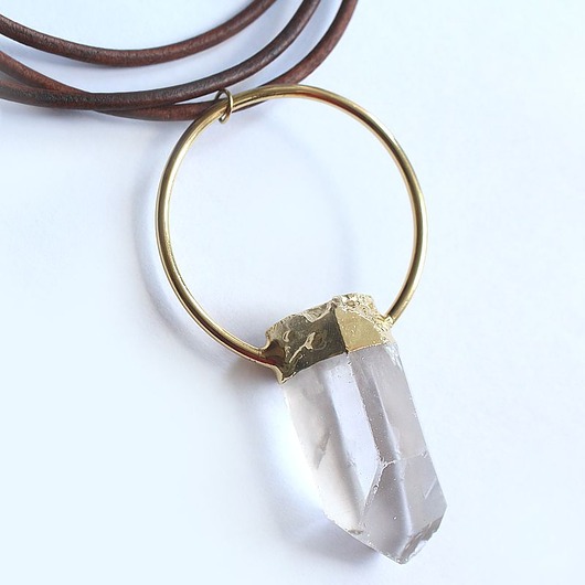 wisiory Duży Kryształ górski talizman