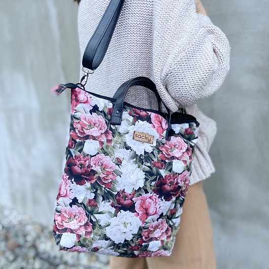 Torbo plecak 2w1 piwonie sacky bag