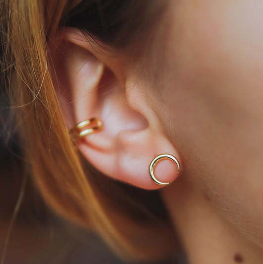 Kolczyki księżyce - srebro 925 pozłacane Coccola JEWELLERY