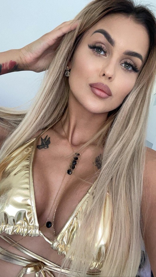 złote naszyjniki Łańcuszek na ciało Woman Stones - onyks