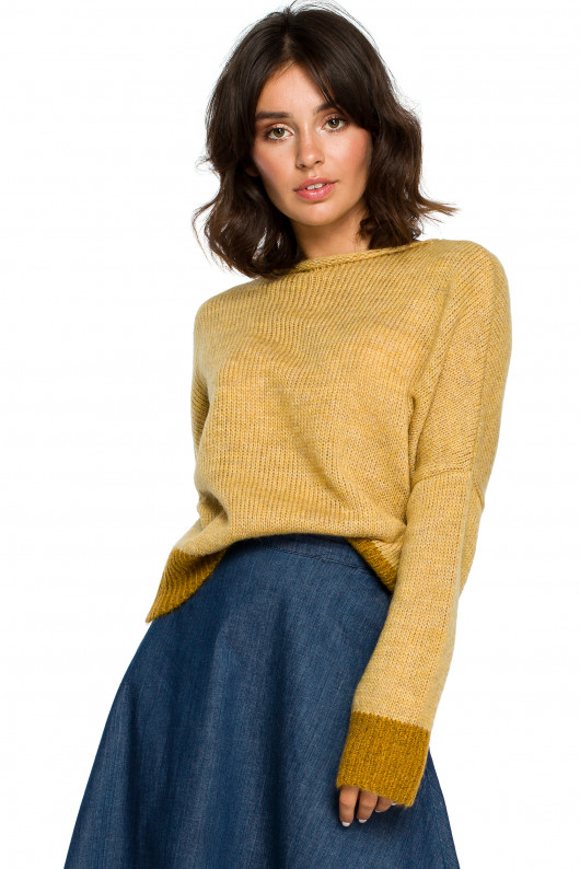 Sweter nietoperz - musztardowy(BK-015) Be