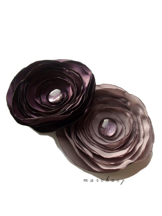 Neutral & Aubergine ( nr klientki: 104098  ) Manufaktura broszki