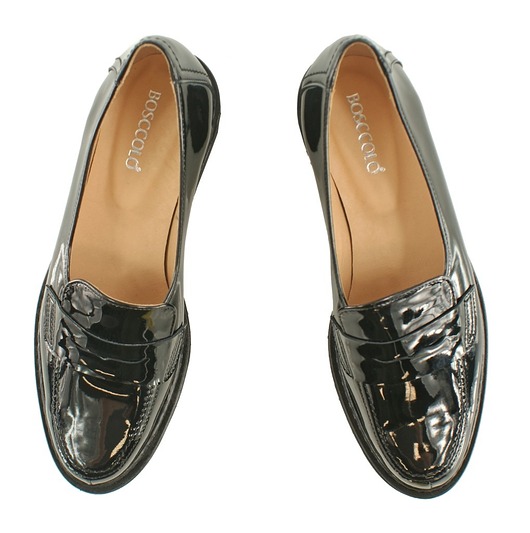 półbuty damskie Mokasyny Skórzane  wsuwane   (6689)