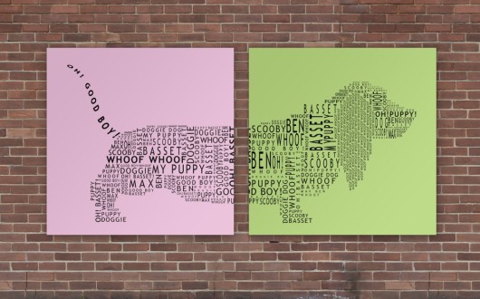 Foto board BASSET MIX (różowo-zielony) deko boko