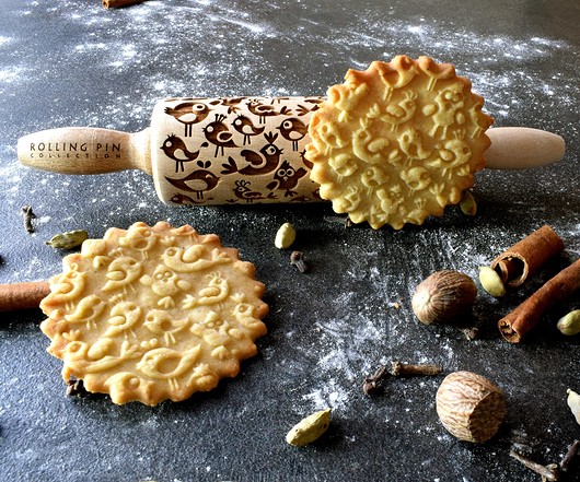 funny birds- wałek grawerowany mały Rolling Pin Collection