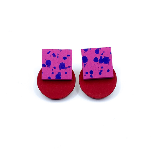 kolczyki drewniane Kolczyki Plamki