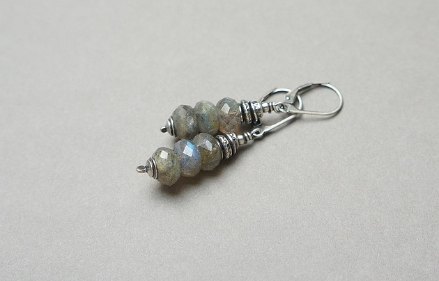 kolczyki z kamieniami Kolczyki Labradorytowe gąsienice vol. 4