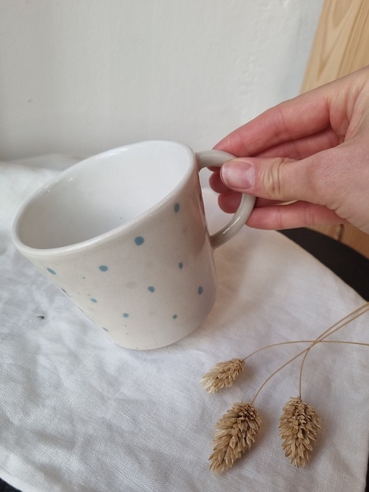 kubki Kubek ceramiczny ręcznie malowany KROPKI