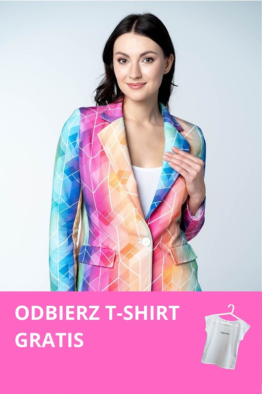 marynarki damskie Marynarka damska Vibrant Rainbow wielokolorowa z dresówki GRATIS T-SHIRT