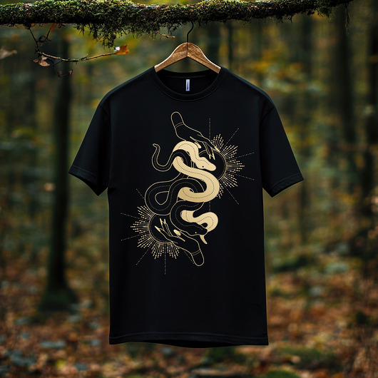 t-shirty męskie Koszulka - Alchemia Symboli, Taniec węży, Gwiezdny ornament #18