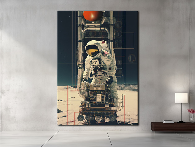 obrazy Apollo 11 - Obraz na płótnie - Druk, Blejtrama - Minimalistyczny Kolaż #4