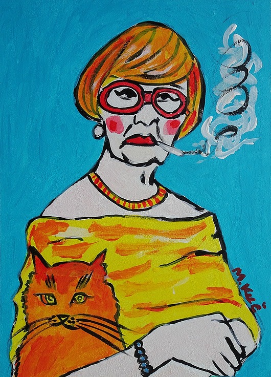 obrazy Obraz do salonu portret odlotowa babcia