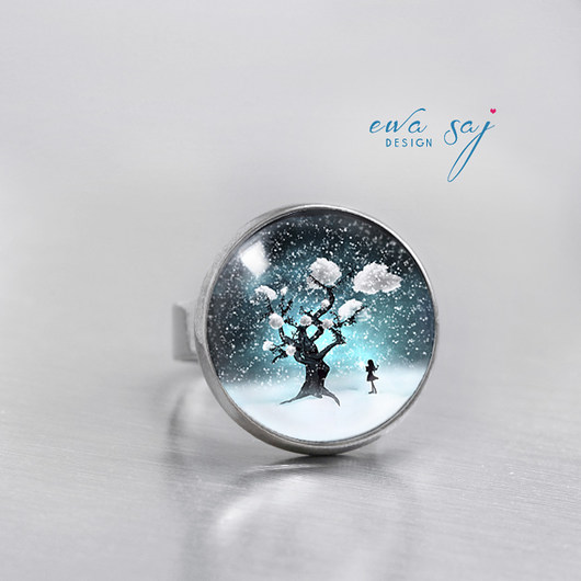 pierścionki srebrne Star Girl - Winter Tree, pierścionek 20 mm