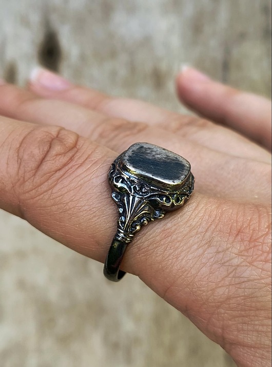 pierścionki srebrne Sygnet Mirror, pierścionek ze srebra próby 925