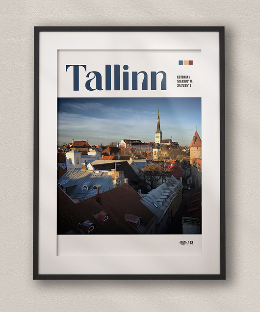plakaty Minimalistyczny plakat Tallinn Estonia
