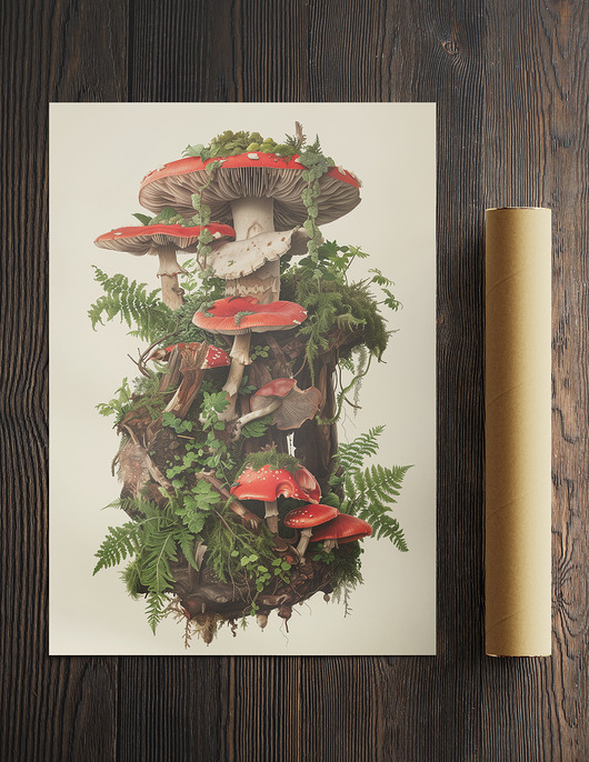 plakaty Plakat Grzyby - Muchomory