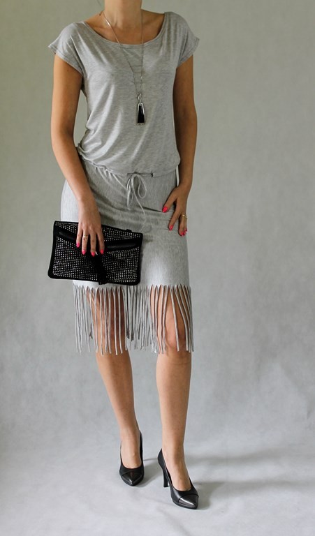Sukienka z FRĘDZLAMI, boho (34-46) MM FASHION
