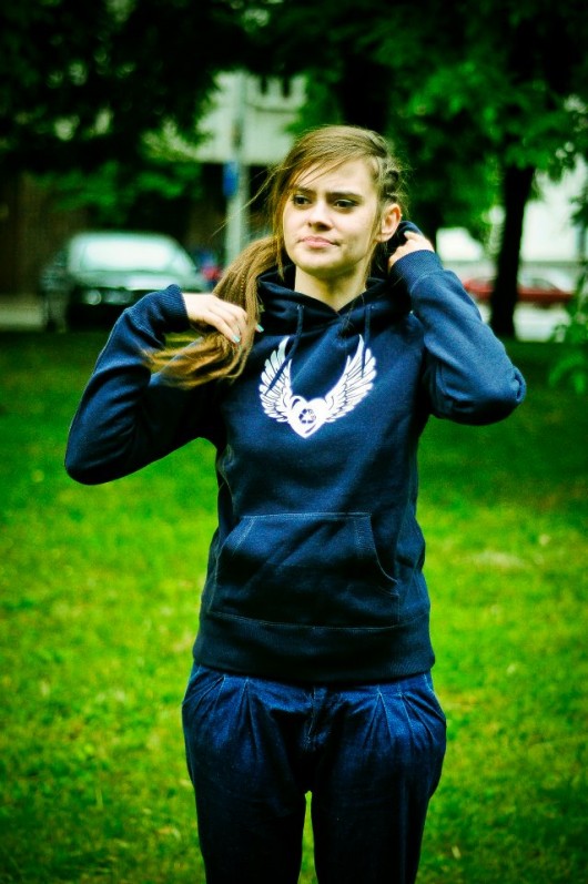 RecyWings Granat Bluza z Kapturem BARDZO CIEPŁA RECYWEAR