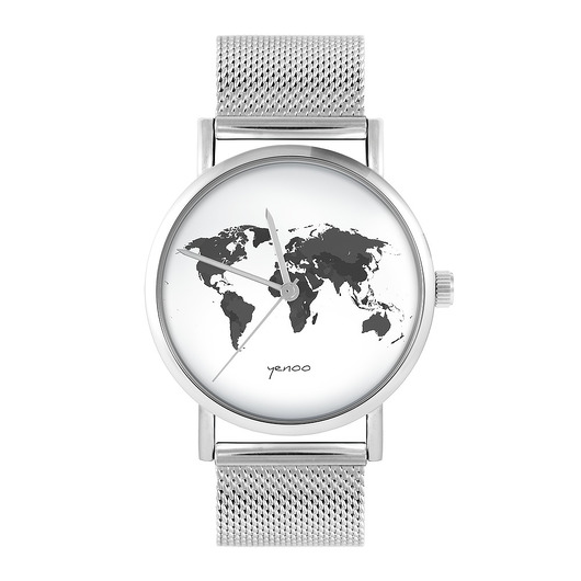 zegarki unisex Zegarek - Mapa świata 2 - bransoleta mesh