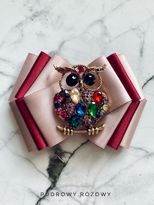 broszki Brosza z Sową  z kryształków Nowość