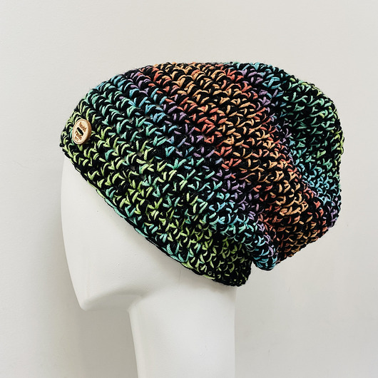czapki damskie Gruba czapka beanie smerf kolorowa szydełkowa