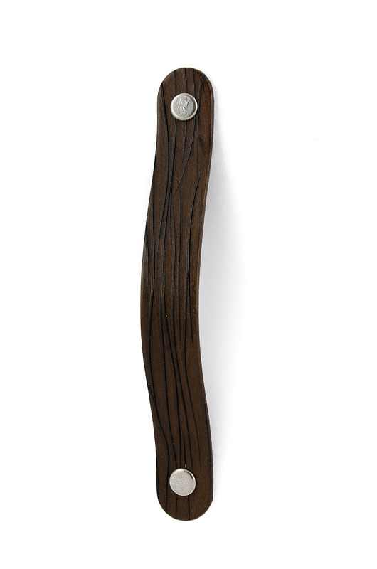 gałki do mebli Skórzany uchwyt meblowy COLORISO D BROWN WOOD L