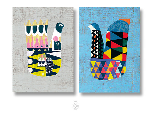 GEOMETRIC DYPTYK printy A3 Ananas Project