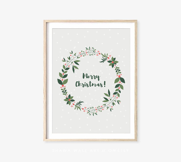 grafiki i ilustracje PLAKAT zimowy Plakat świąteczny Merry Christmas