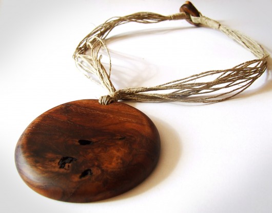 Naszyjnik "Teak&Linen" Derva Woodcraft