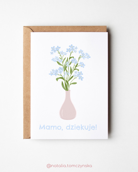 kartki okolicznościowe - wydruki Kartka na dzień Mamy - Dziękuję Mamo!