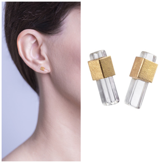 kolczyki pozłacane Kolczyki złote/GOLD/KRYSZTAŁ GÓRSKI