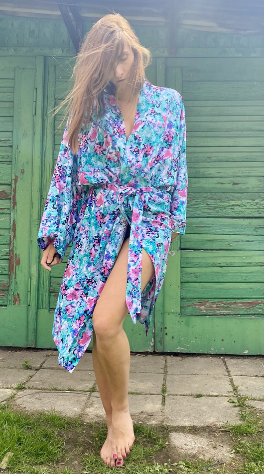 Szlafrok narzutka kimono z wiskozy HisOutfit